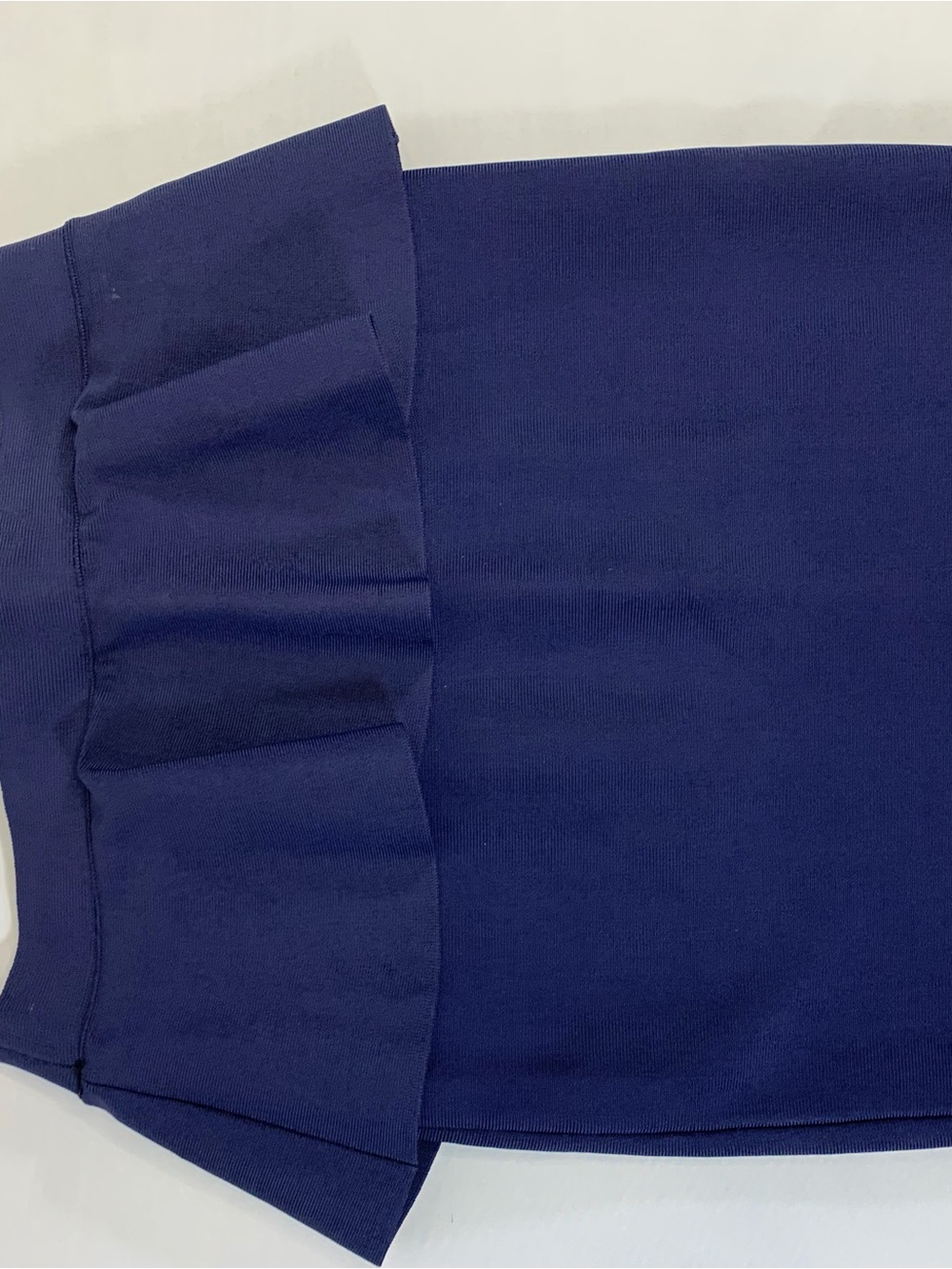BCBGMaxAzria Navy Ruffle Pencil Mini Skirt